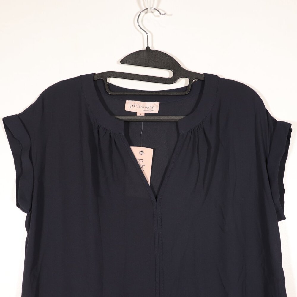 NWT Philosophy Navy Blouse Size Small - Picture 6 of 11